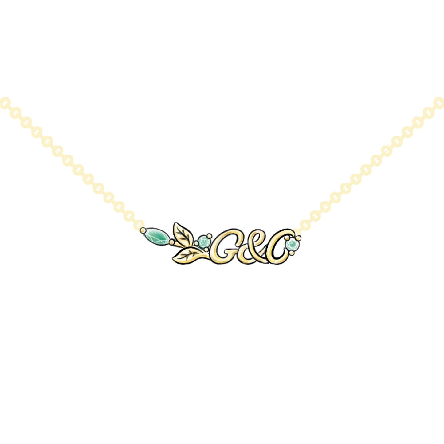 Nature’s Embrace: Custom Initial Necklace - GemsMagic