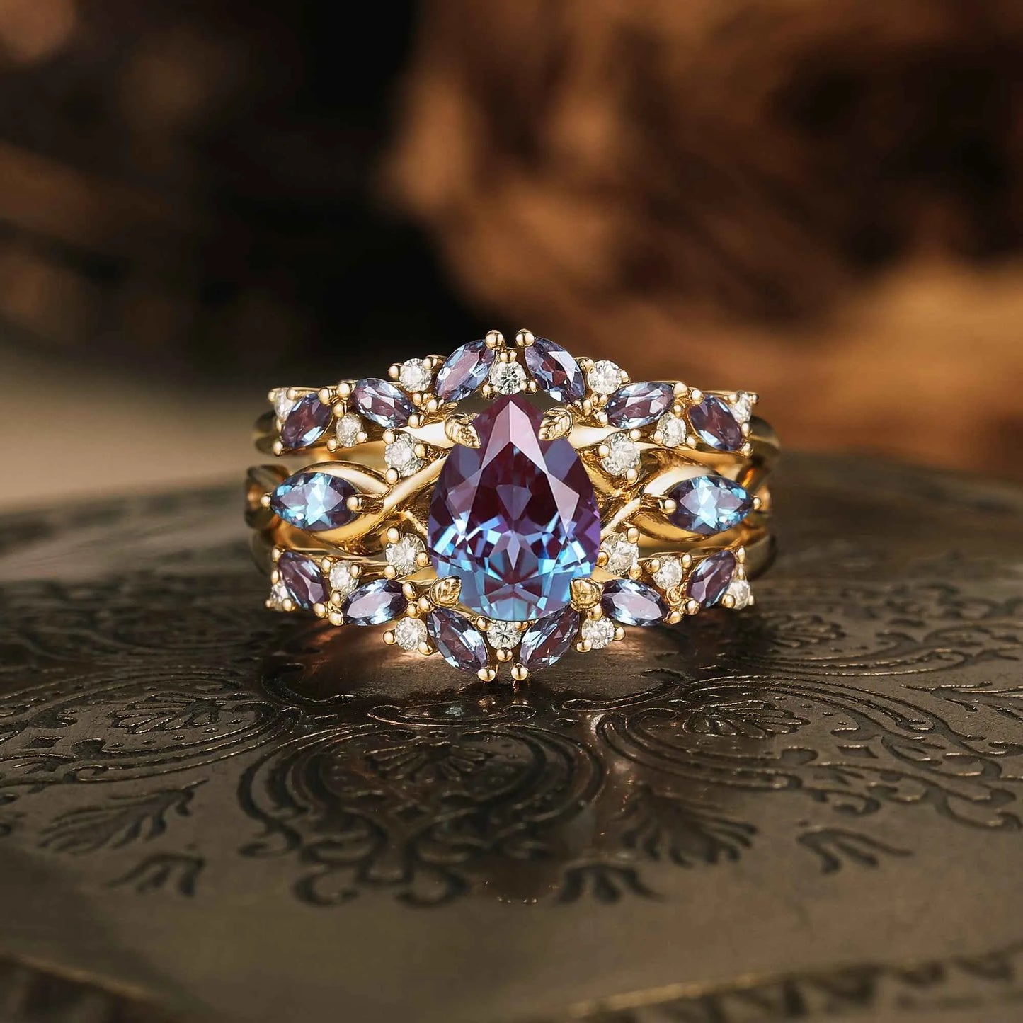 Exclusive Ring Set for Alexandrite Lovers