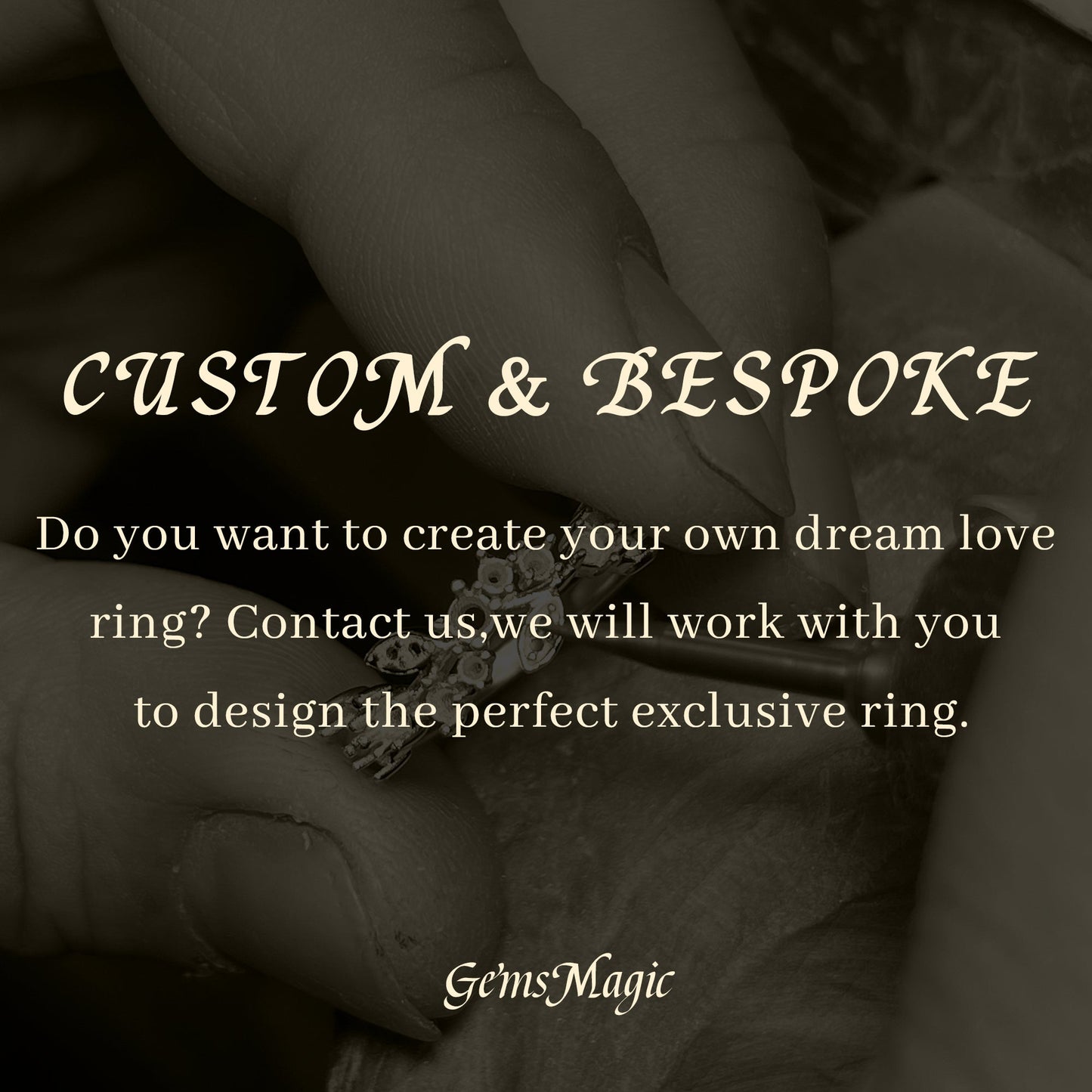 Custom Order - GemsMagic Gorgeous Pear Cut Moissanite Engagement Ring Set 2pcs
