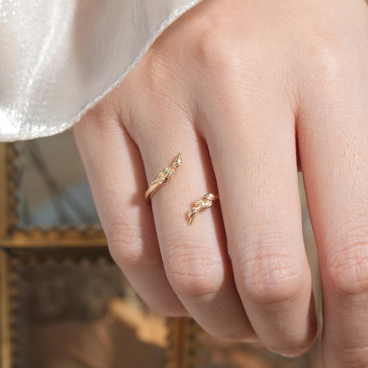 Vine Floral Moissanite Enhancer Wedding Band