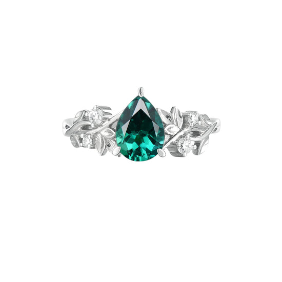 GemsMagic Jade Plant Inspired Engagement Ring
