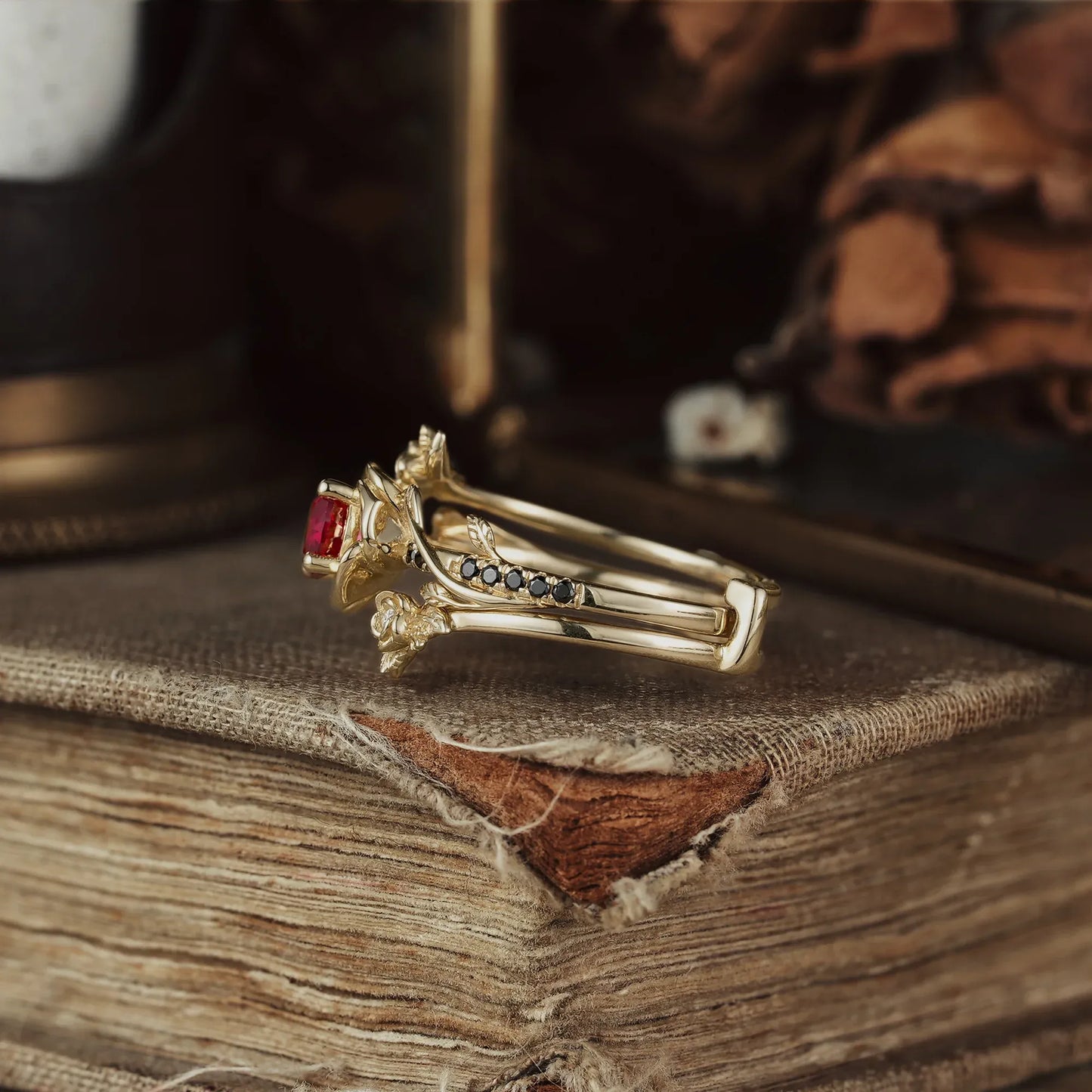 Three Roses Ruby Ring