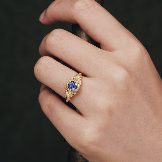 Moissanite Band Design Engagement Ring - Mila
