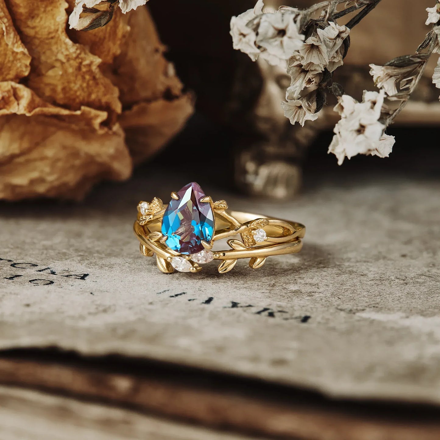 Alexandrite Engagement Ring Set