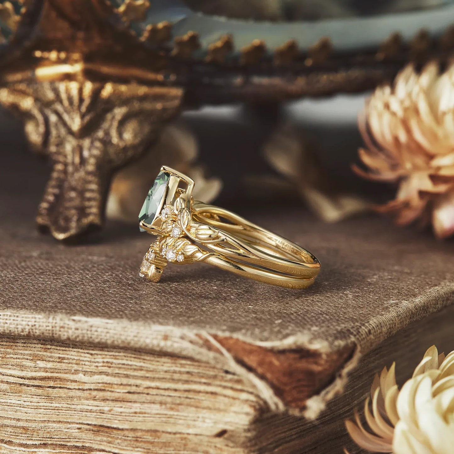 Green Sapphire Ring Set