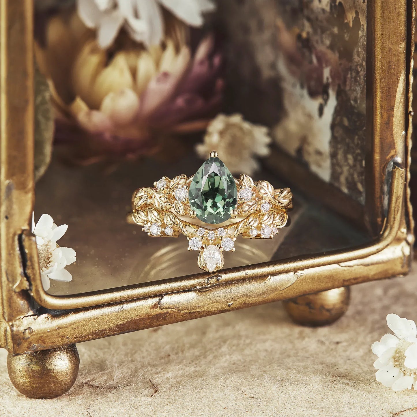 Green Sapphire Ring Set