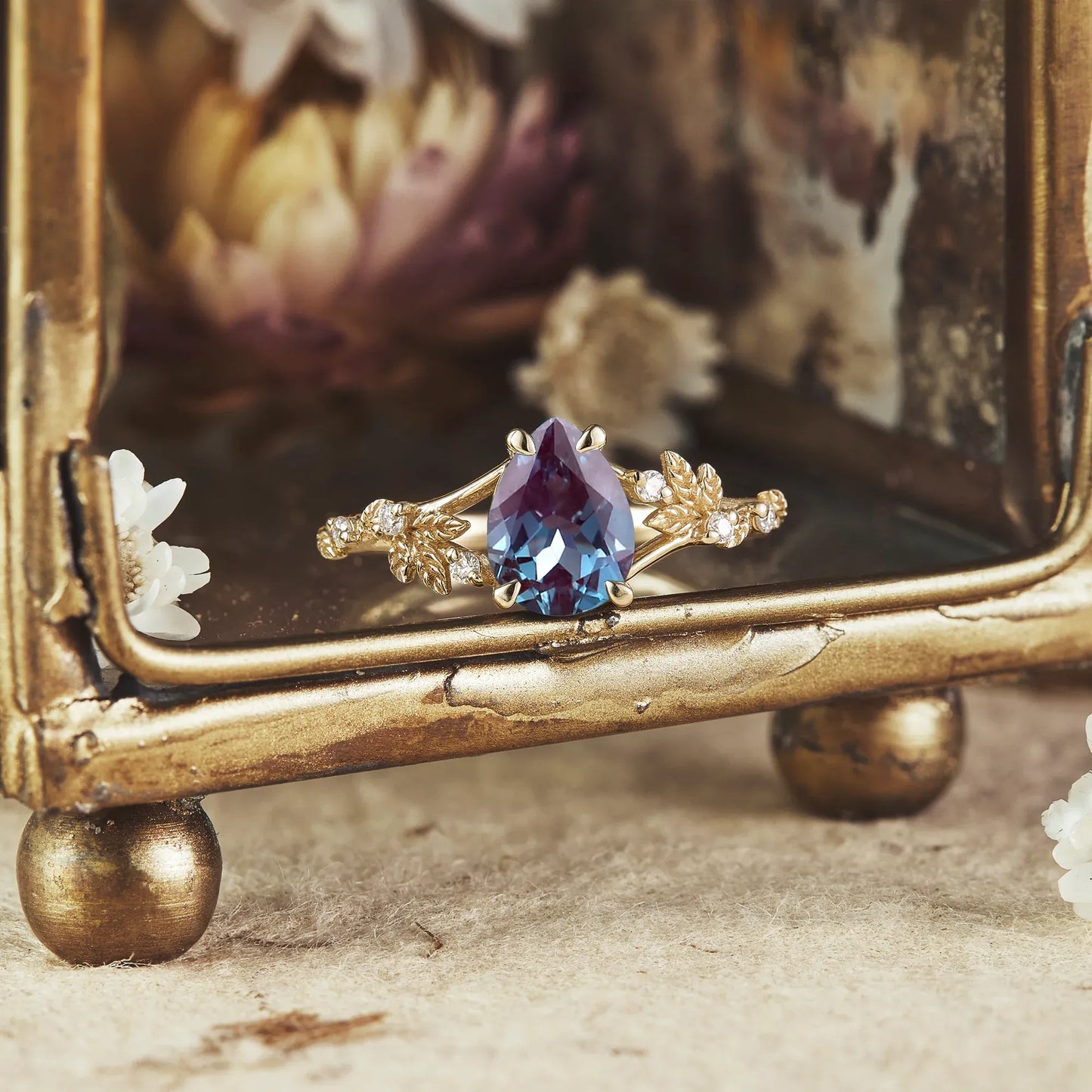 Pear Alexandrite Ring