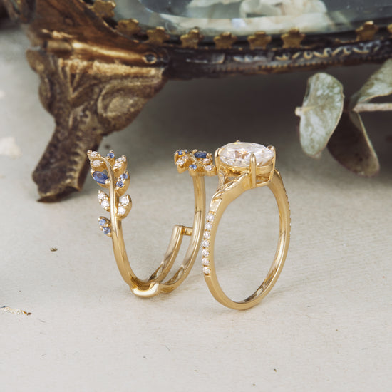 GemsMagic Nature inspired Enhancer Wedding Band(Engagement ring not include)