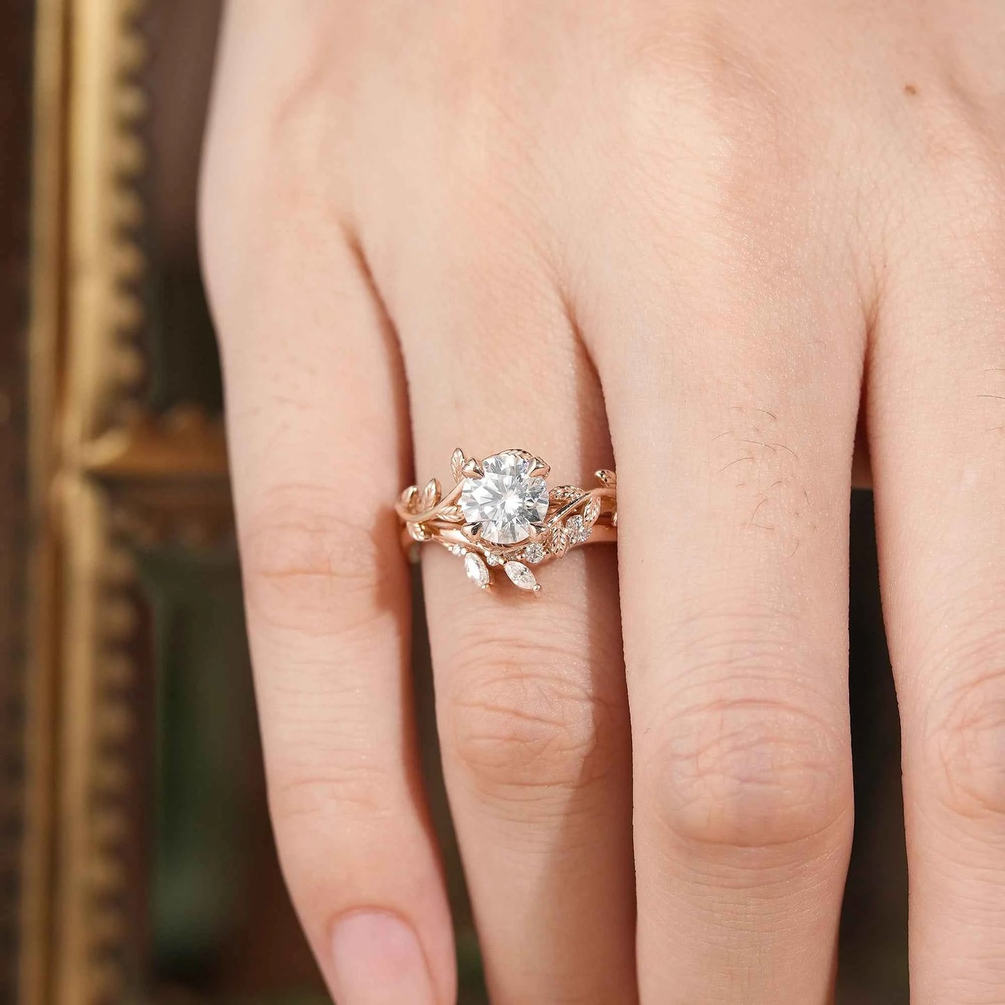 Round Cut Moissanite Bridal Set