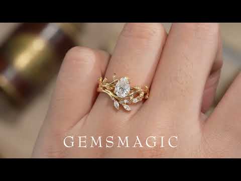 Load and play video in Gallery viewer, Promise Moissanite Engagement Ring Set 2pcs - GemsMagic