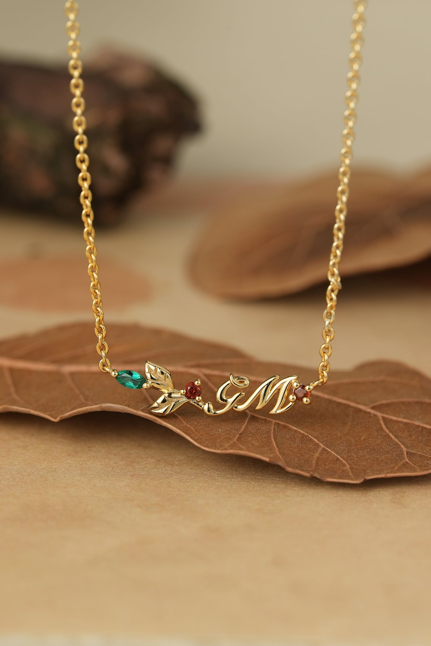 GemsMagic Signature: Christmas Garnet and Emerald Necklace - GemsMagic
