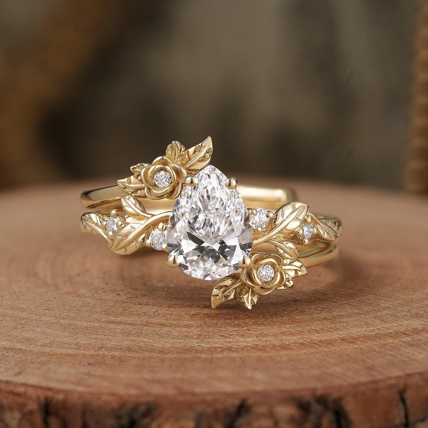 Lab Grown Diamond Floral Ring Set