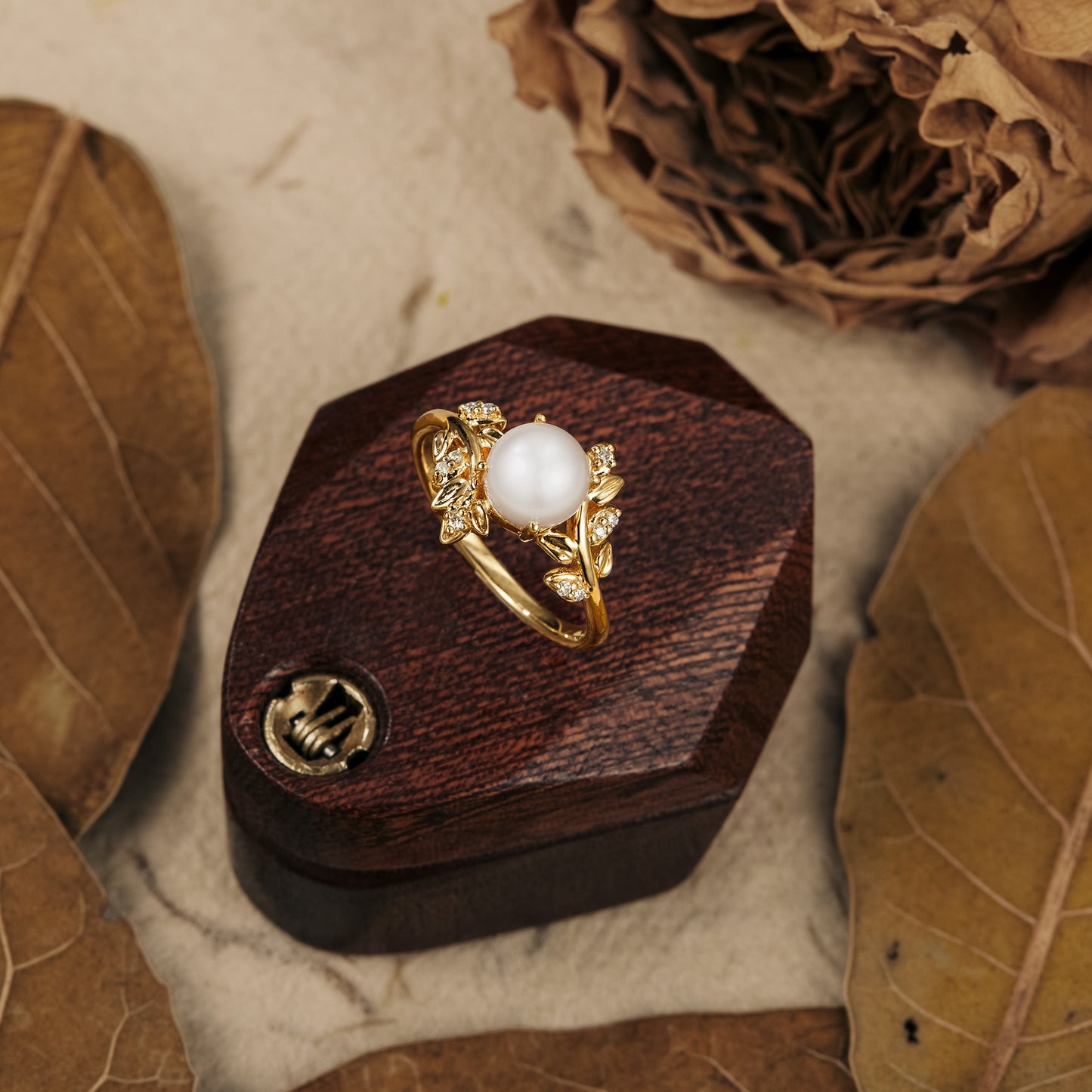 GemsMagic Moonlight Flower Inspired Akoya Pearl Ring