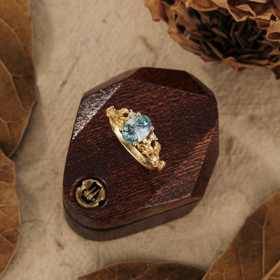 Custom Order - GemsMagic  Lilac inspired Moss Agate Engagement Ring