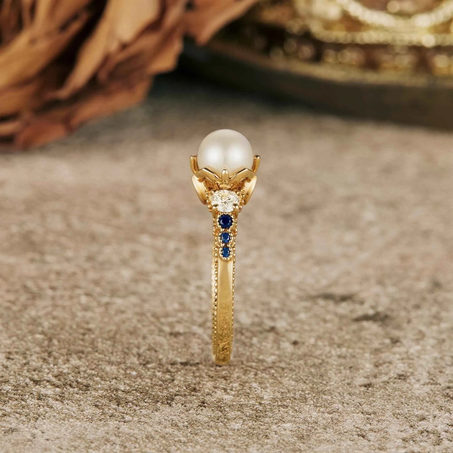 Akoya Pearl Peekaboo Promise Ring