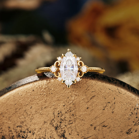 GemsMagic  Marquise Moissanite Ring-Evanthe