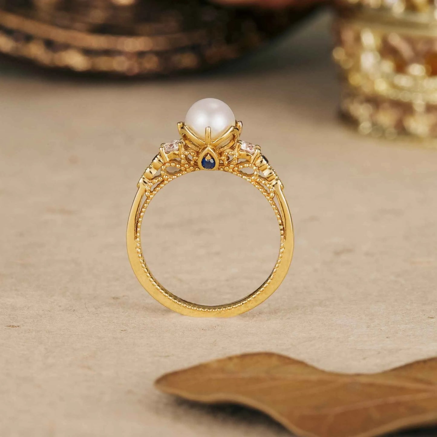 Akoya Pearl Peekaboo Promise Ring