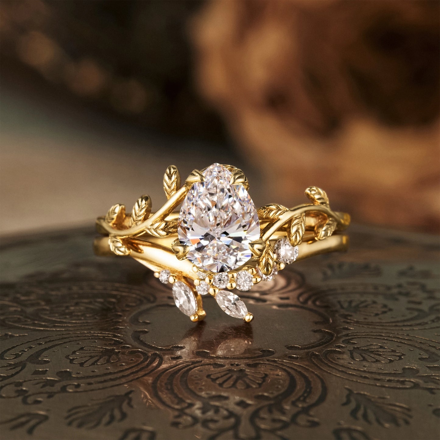 Lab Grown Diamond Engagement Ring Set 2pcs