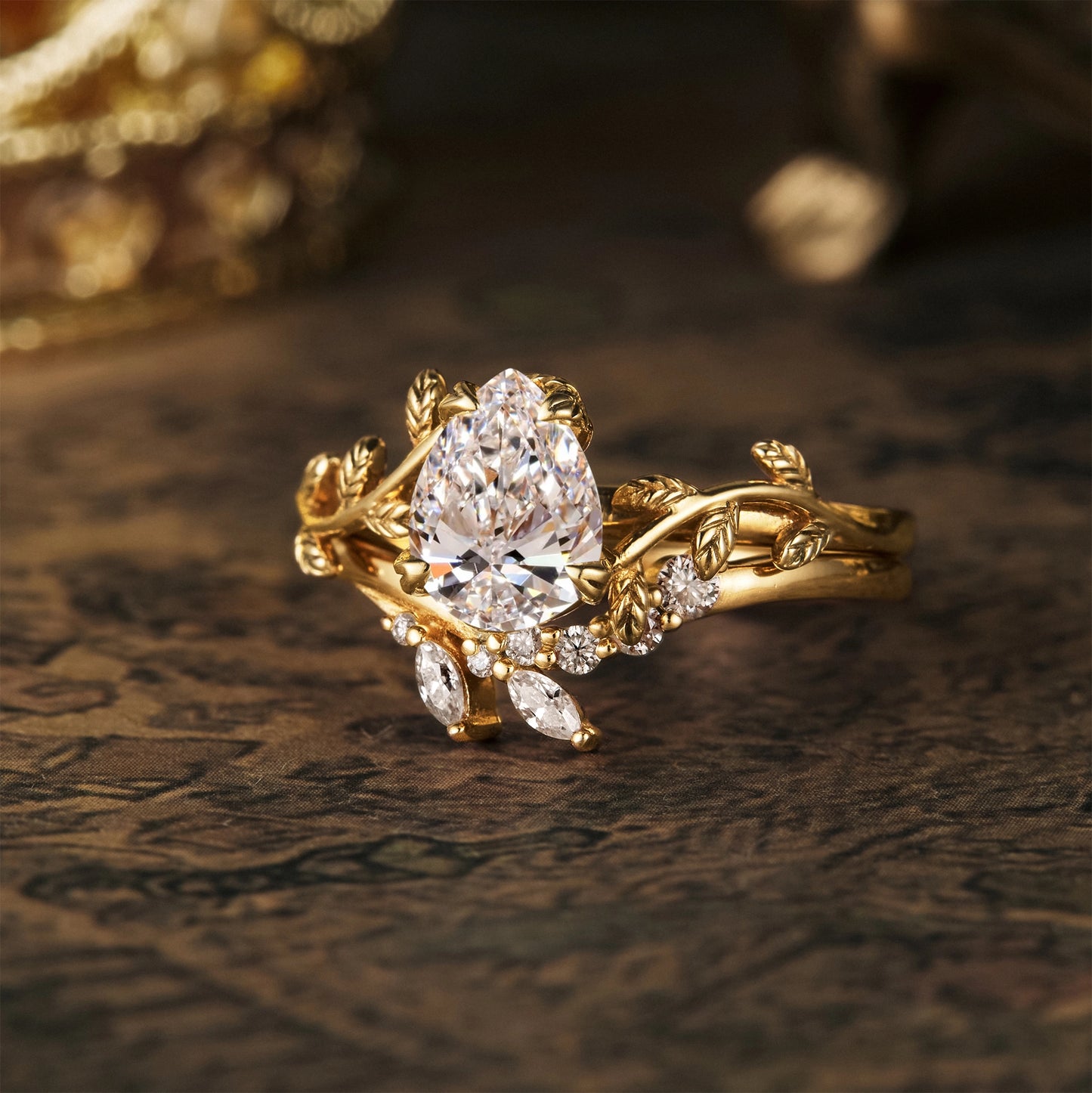 Lab Grown Diamond Engagement Ring Set 2pcs