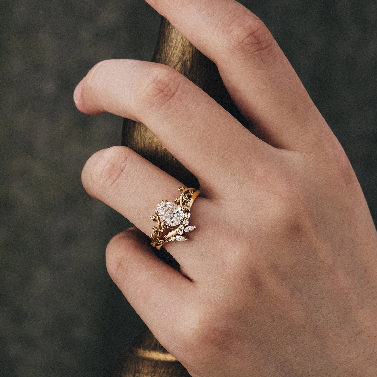 Lab Grown Diamond Engagement Ring Set 2pcs