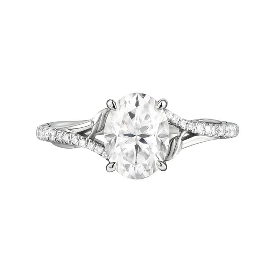 Moissanite Twisted Leaf Engagement Ring