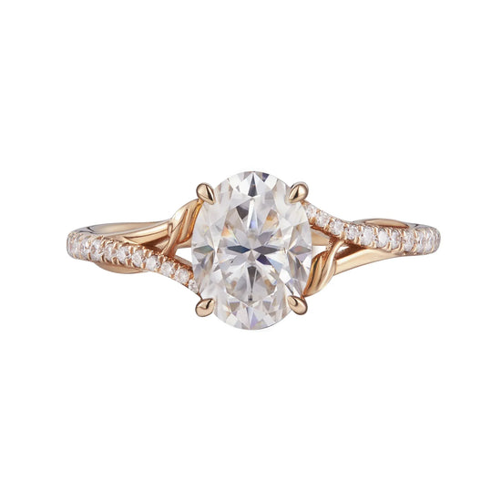 Moissanite Twisted Leaf Engagement Ring