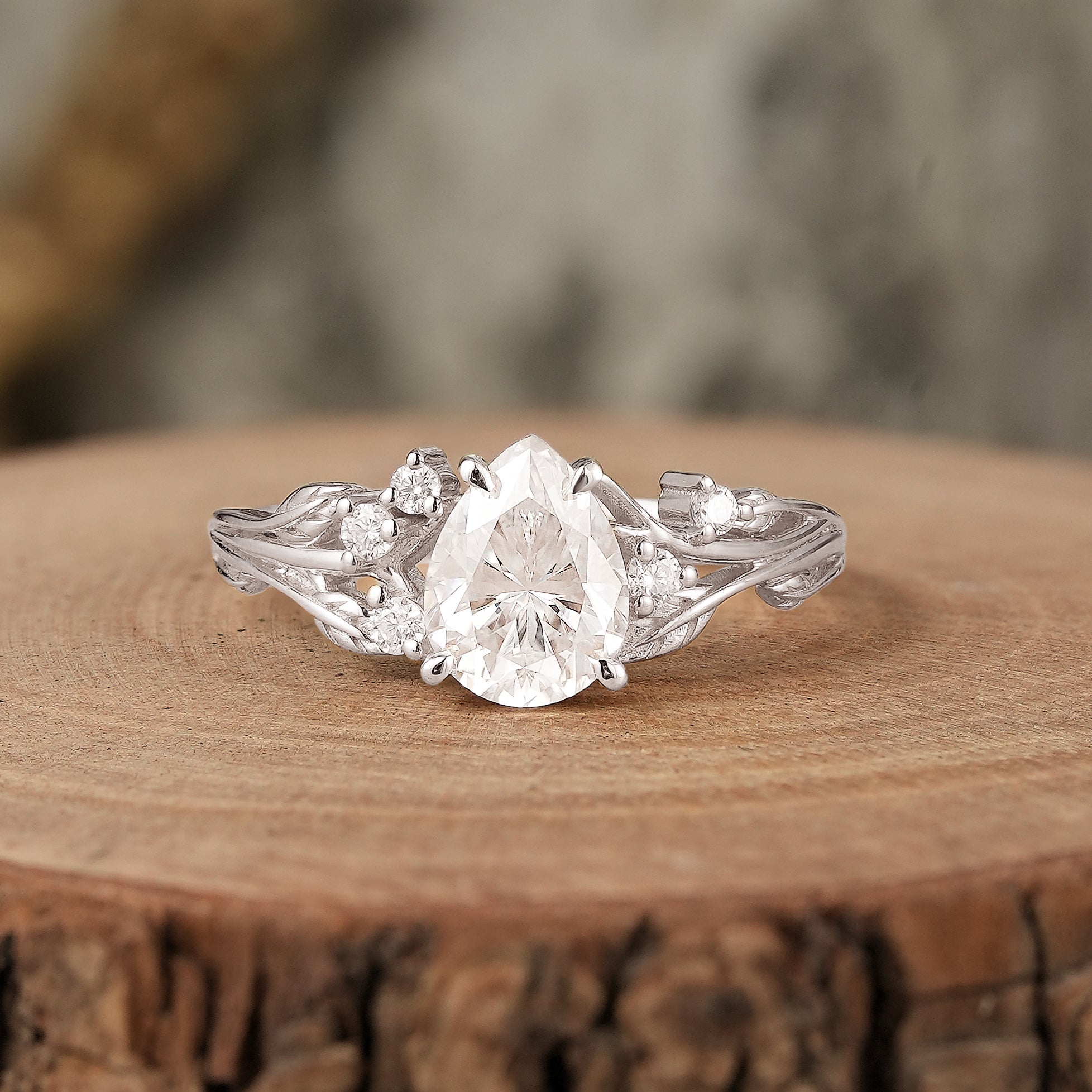 1.7ct Pear Moissanite Engagement Ring - Ayla - GemsMagic