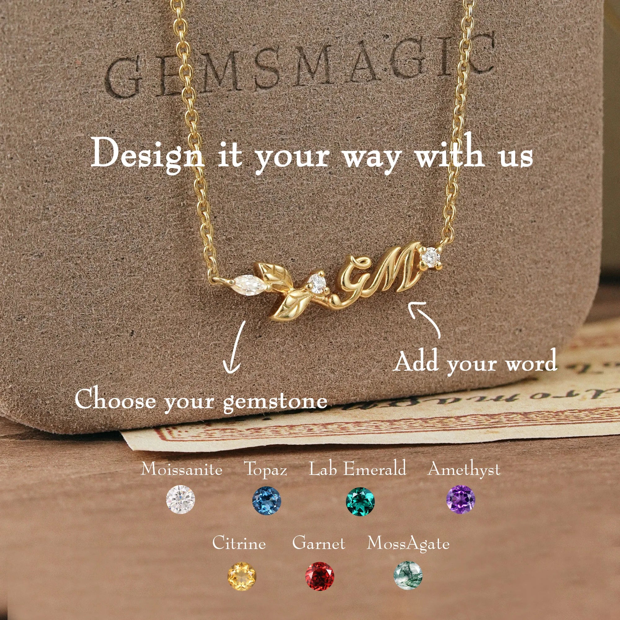 Nature’s Embrace: Custom Initial Necklace