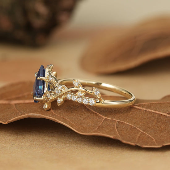 1ct Kite Alexandrite Half Eternity Engagement Ring - Gaia - GemsMagic