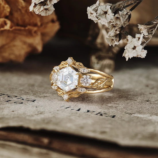 3 - stone Moissanite Ring - Charlotte2.0 - GemsMagic