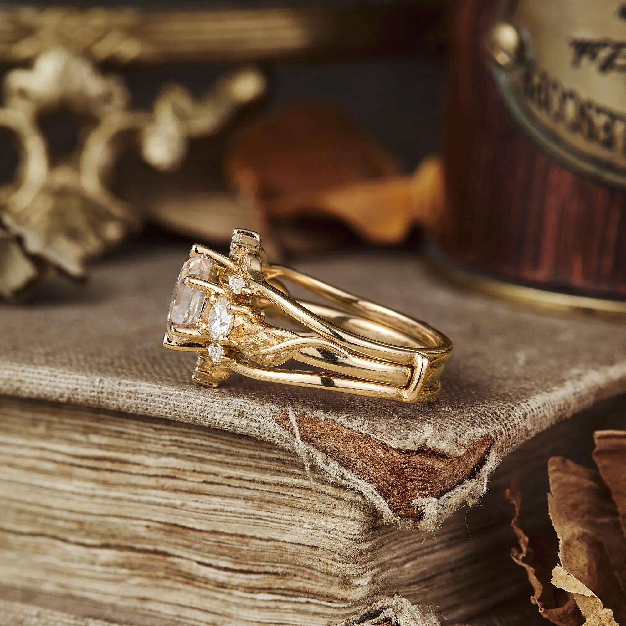 3 - stone Moissanite Ring - Charlotte2.0 - GemsMagic