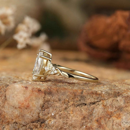 5x10 Unique Marquise Moissanite Ring - Sienna - GemsMagic