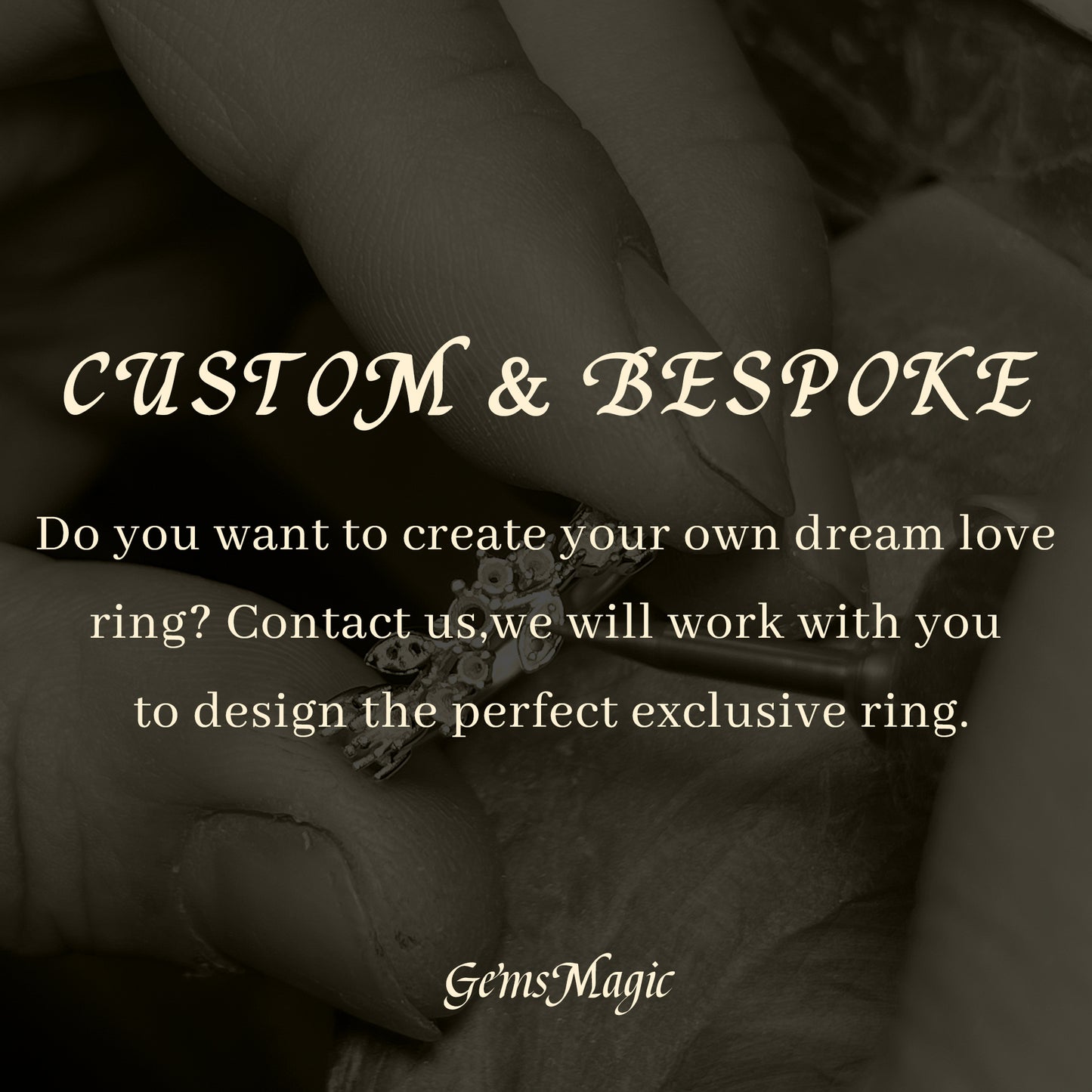 Custom and bespoke jewelry design services for personalized rings at GemsMagic