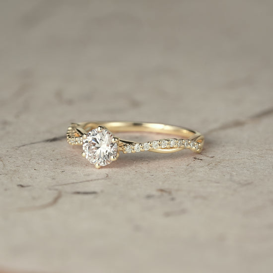Load image into Gallery viewer, Twist Solitaire Lab Grown Diamond Engagement Ring - Lena
