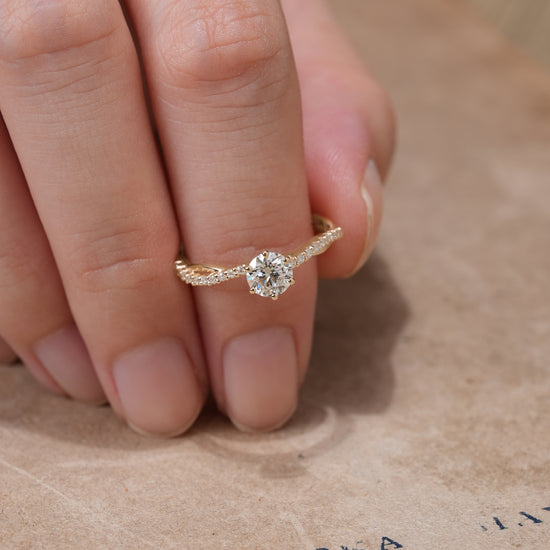 Load image into Gallery viewer, Twist Solitaire Lab Grown Diamond Engagement Ring - Lena
