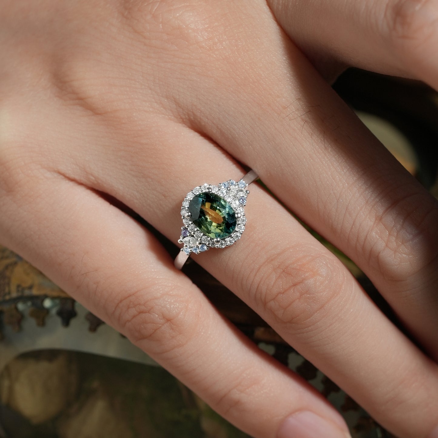 GemsMagic Luxe Mystique Teal Sapphire Rings-Thalassa