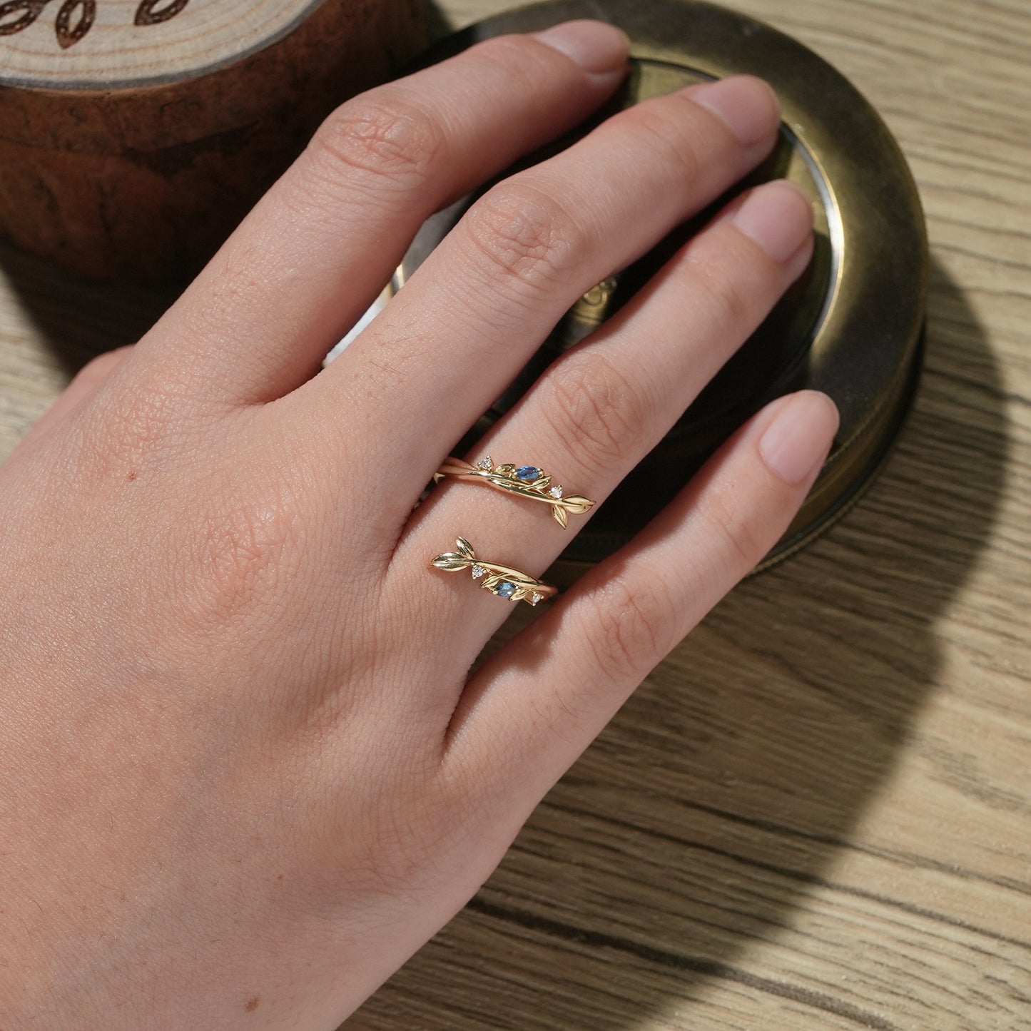 Sapphire and Moissanite Enhancer Wedding Band