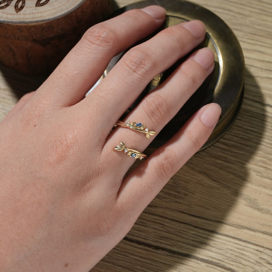 Sapphire and Moissanite Enhancer Wedding Band