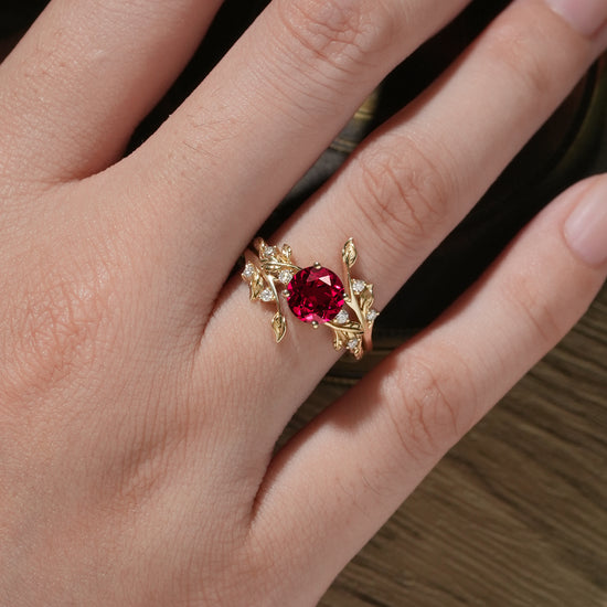 Ruby Enhancer Ring Set with 
Moissanite