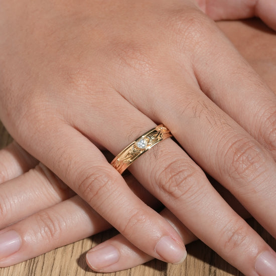 Heart-Shaped Moissanite Men's Band