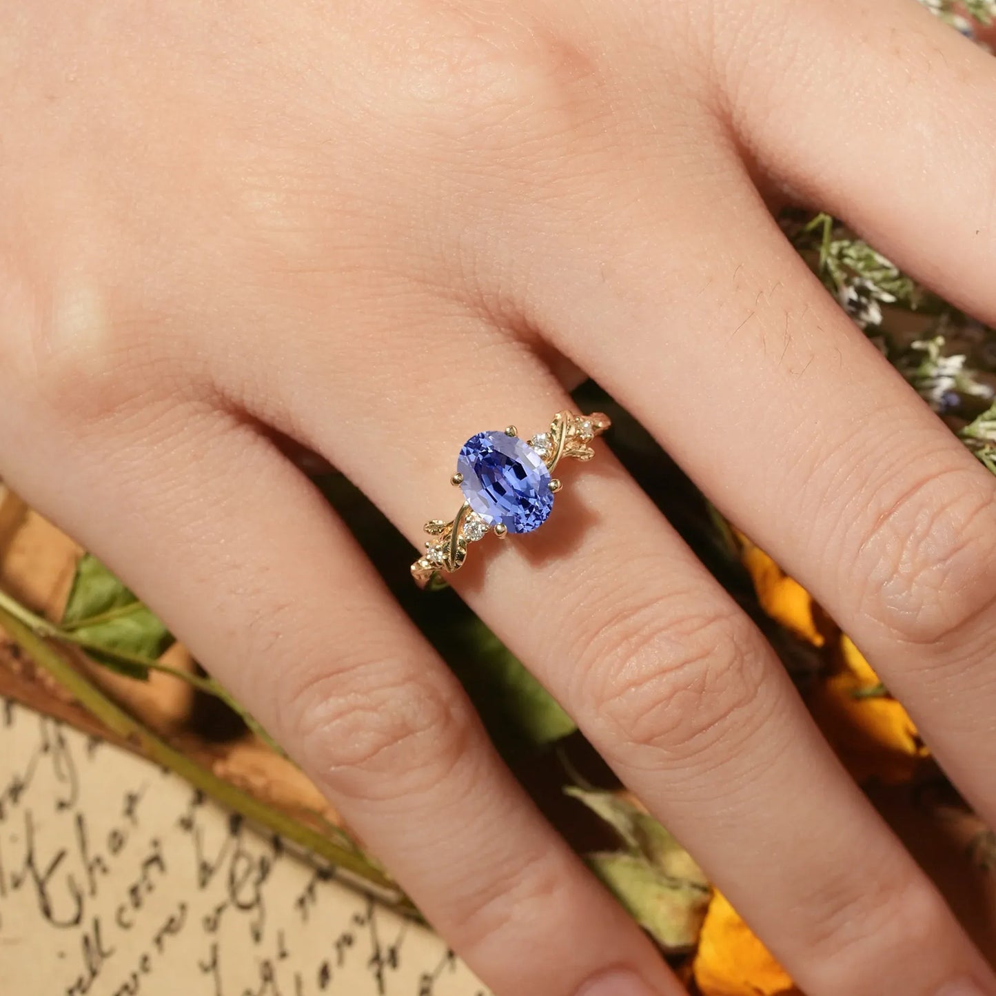 Cornflower Sapphire Engagement Ring