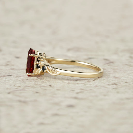 Coffin Cut Ruby with Black Onyx Ring