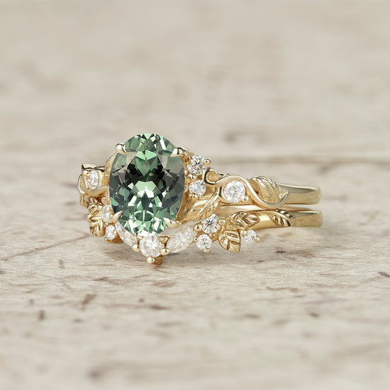 Green Sapphire Bridal Set 2pcs