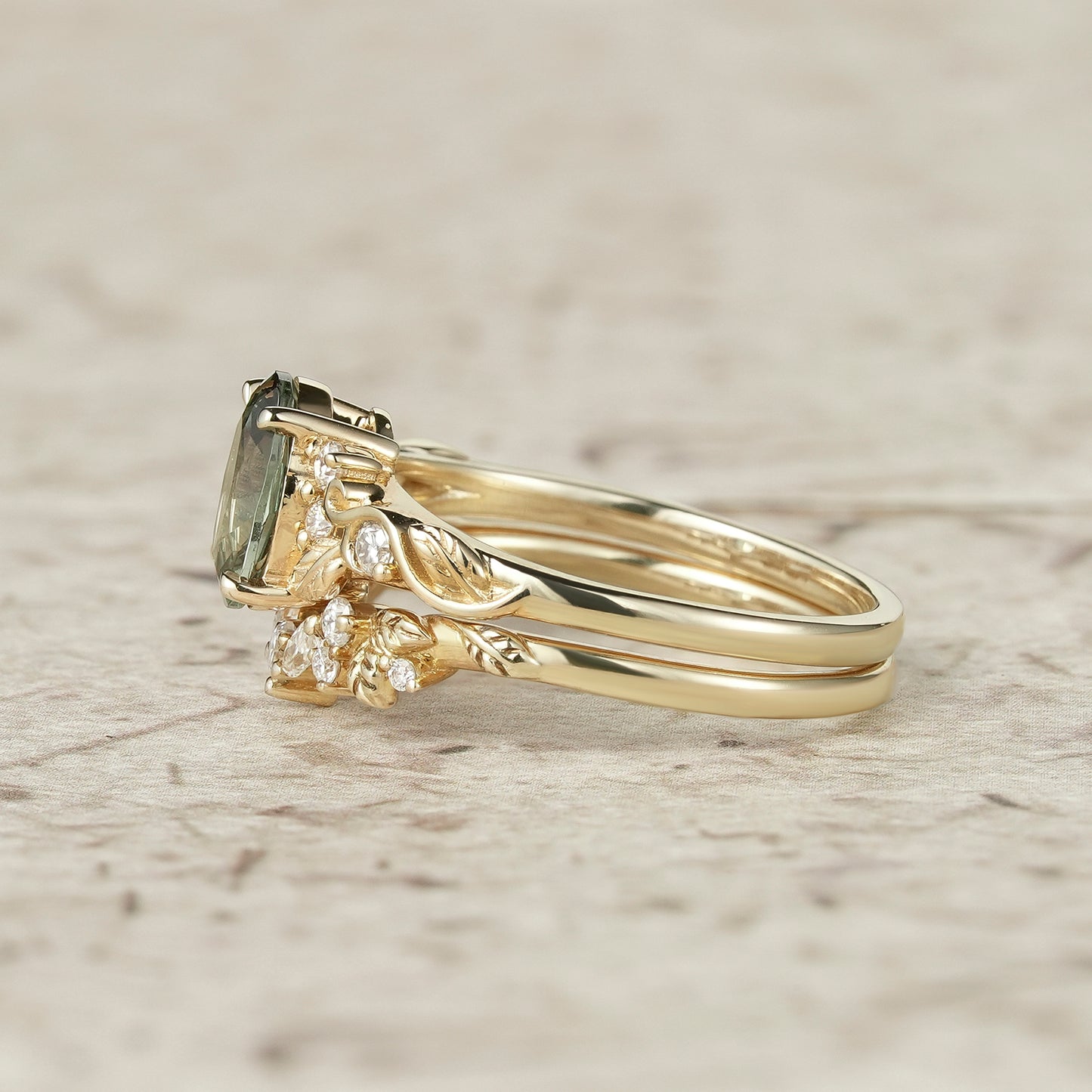Green Sapphire Bridal Set 2pcs