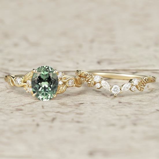 Green Sapphire Bridal Set 2pcs