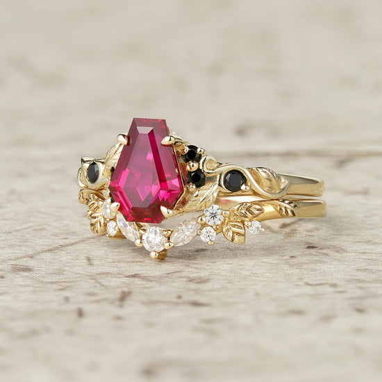 Ruby & Black Onyx Bridal Set 2pcs