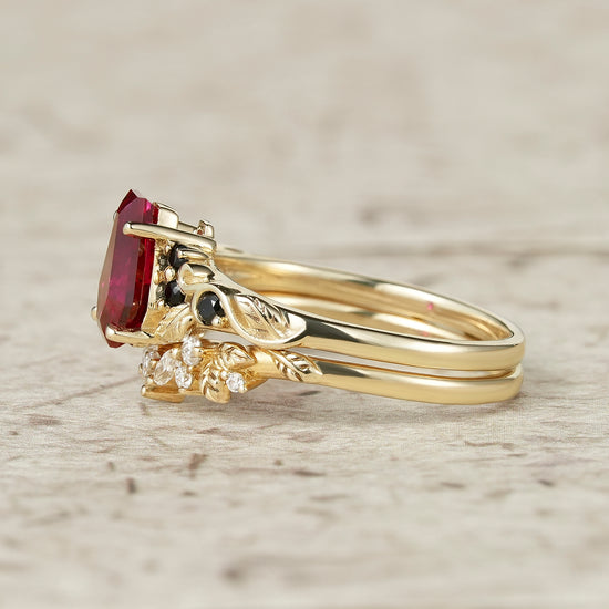 Ruby & Black Onyx Bridal Set 2pcs
