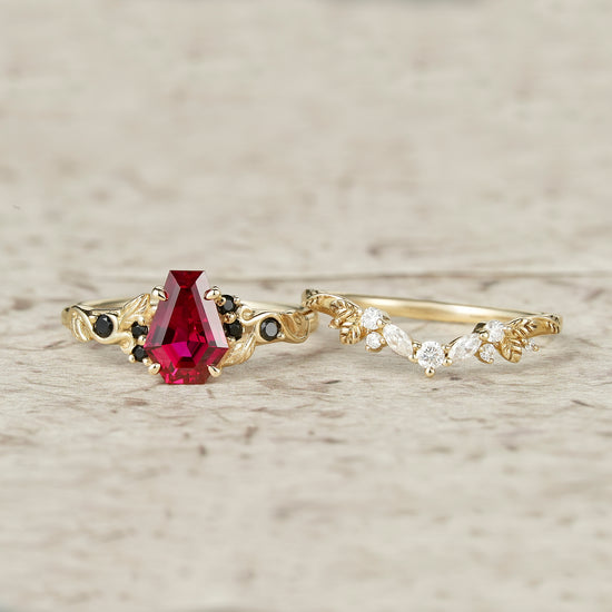 Ruby & Black Onyx Bridal Set 2pcs