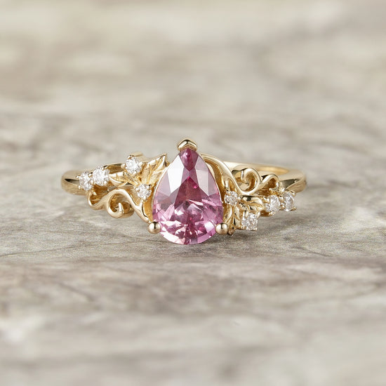 Natural Padparadscha Engagement Ring