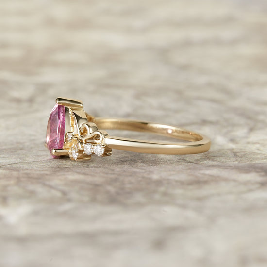 Padparadscha Engagement Ring with Moissanite